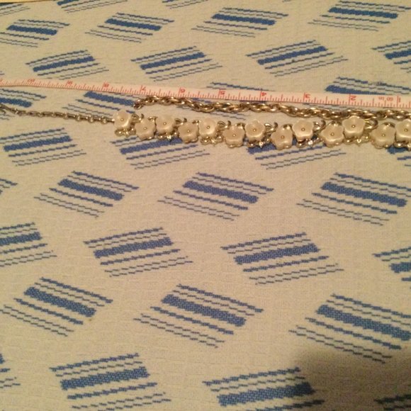 Women's girls unique necklace made of two bracelets flowers and chain - Picture 3 of 6